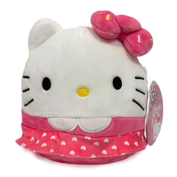 SQUISHMALLOWS 8" Hello Kitty & Friends Love Squad Hello Kitty Pink Heart Dress - Picture 1 of 8